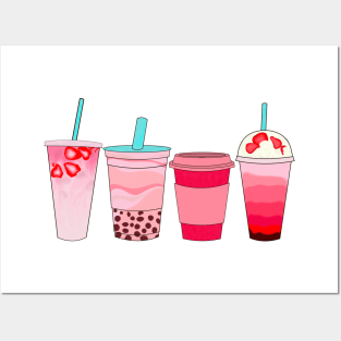 Pink Drinks Posters and Art